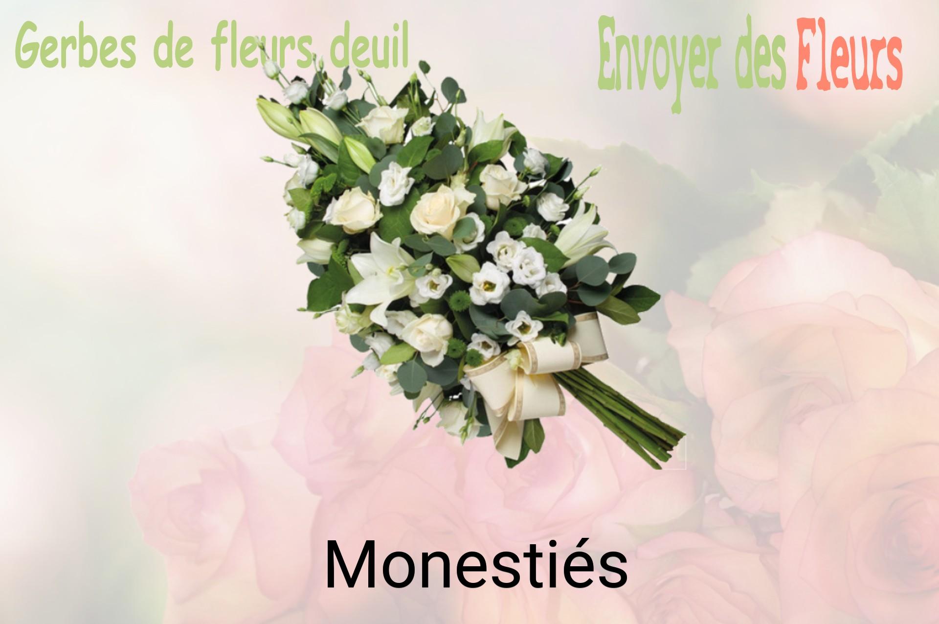 Gerbe de fleurs de deuil livrée à Monestiés